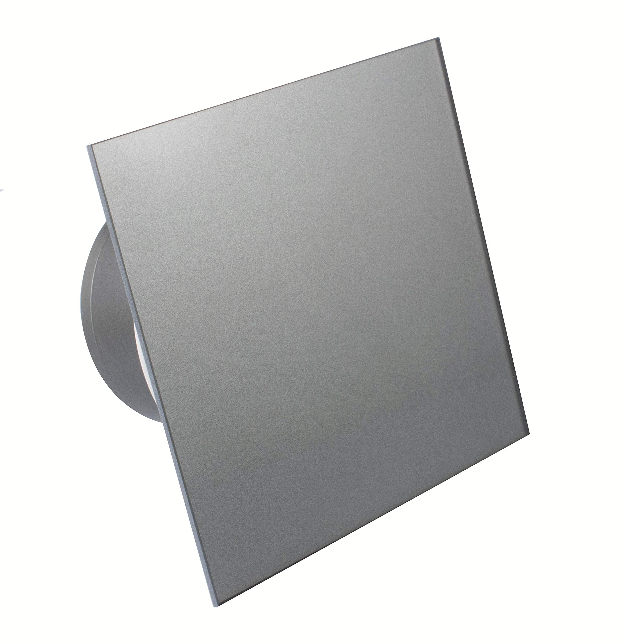 Bathroom Exhaust Fan Blower Fan with Integrated Check Valve Glass Front Strong 105 m3/h Very Quiet 13 dB Ball Bearing Made EU (White), White 17.00W, 220.00V