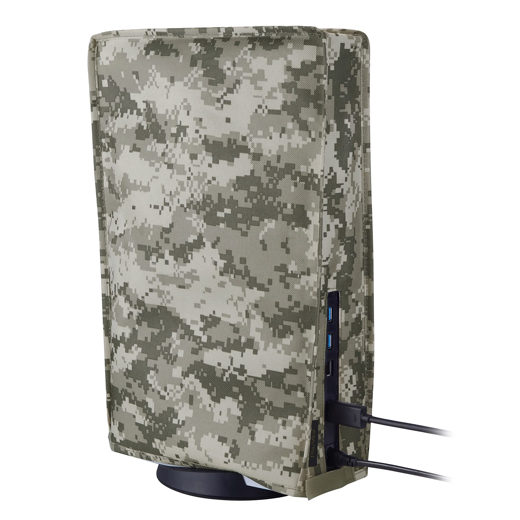 PlayVital Nylon Dust Cover for ps5, Soft Neat Lining Dust Guard for ps5 Console, Anti Scratch Waterproof Cover Sleeve for ps5 Digital Edition & Disc Edition - Digital Camouflage