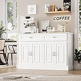 FACBOTALL Sideboard Buffet Cabinet with Storage, 55.1" Large Kitchen Storage Cabinet with 2 Drawers and 4 Doors, Farmhouse Co