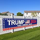 YINENA Trump 2024 Flag Take America Back Banner Donald Trump 2024 Sign Banner for Yard Garden Outdoor Decor 98" x 18"