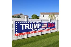 YINENA Trump 2024 Flag Take America Back Banner Donald Trump 2024 Sign Banner for Yard Garden Outdoor Decor 98" x 18"