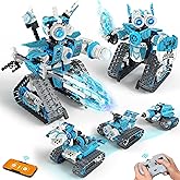 Opmind 5 in 1 STEM RC Robot Building Kit, 398PCS APP & Remote Control Blocks DIY Engineering Robotics, Erector Science Set fo