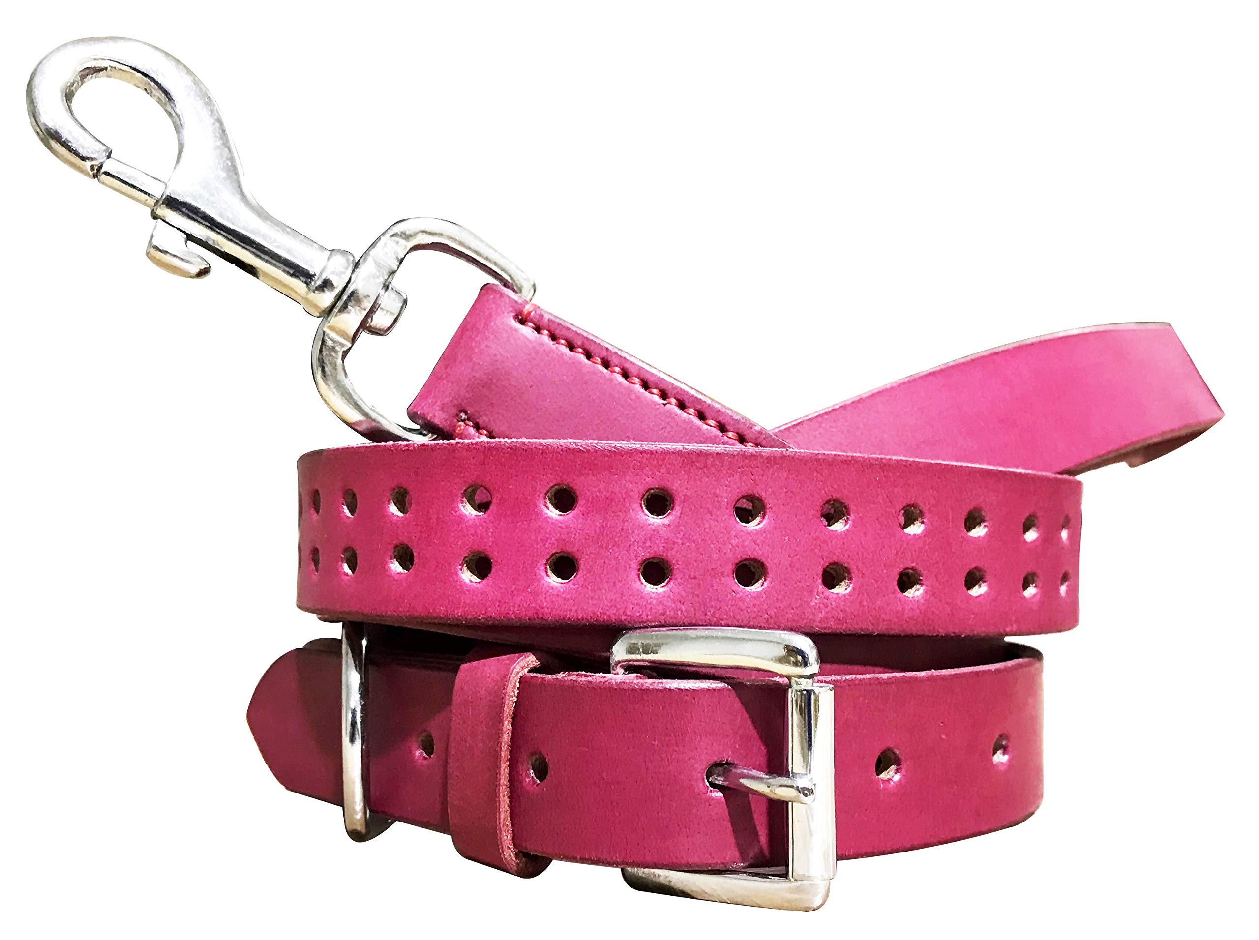 BRADLEY CROMPTON Genuine Leather Matching Pair Dog Collar and Lead Set S