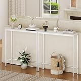 HOOBRO Slim Console Table White Metal Frame 75x24x75 cm EWW75XG01 view 5