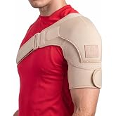 Sparthos Rotator Cuff Shoulder Brace for Women &amp; Men - Support - Beige-UNI | Compression Sleeve, Pain Relief, Adjustable Strap, Fits Left or Right Arm, AC Joint, Labrum Tear, Dislocation, for Sleeping