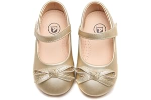 kkdom Girl's Dress Shoes Cute Bow Mary Jane Ballet Flats School Shoes for Toddler/Little Kid/Big Kid
