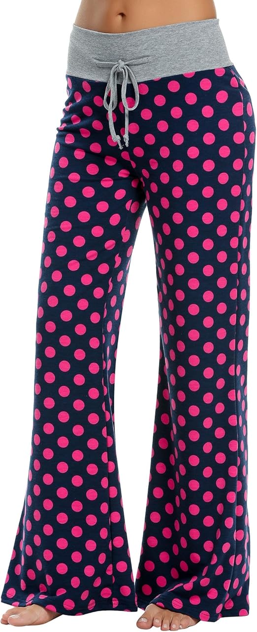 MINTLIMIT Damen Schlafanzughose Pyjamahose Nachtw/&auml;sche Streifen Breites Bein Hose Lang mit Taschen