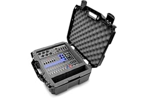 CASEMATIX Hard Travel Case Compatible With Zoom LiveTrak L-8 & L-6 Mixers – Customizable Protective Carrying Case with Impact-Absorbing Foam – Fits Cables & Accessories