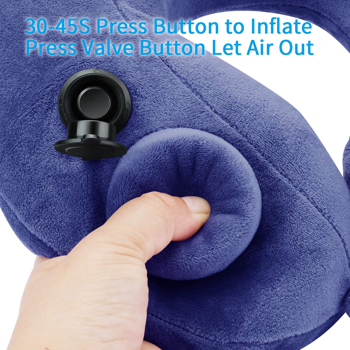 Aufblasbares Nackenkissen Reisenkissen, Ideal für Reise, Büro, Auto und Haus Nackenkissen mit Tragetasche. Keenstone kompakt und leicht Nackstützenkissen mit Ergonomisches U-Shape-Entwurf Vision（Blau）