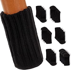 Floor HERO Chair Socks, 24 Pack | The Un-Holey, Firm-Grippy, Near-Silent Felt Padded Floor Protector Socks | for Chairs & Legs Diameter 3/4