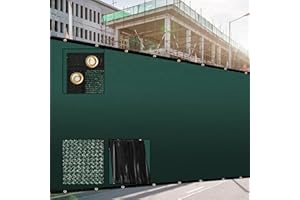 SUNNY MOOD 6' x 20' Custom Size Green Fence Privacy Screen Windscreen 160 GSM Commercial Grade Mash Material UV Block - Custom Size Accepted