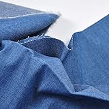 Indigo Blue 4.8 oz 100% Cotton Denim Chambray Fabric,56 Inches Wide, by The Yard