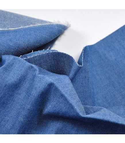 Tela De Camisa Azul A Rayas De Pista Algodón De Doble Ply