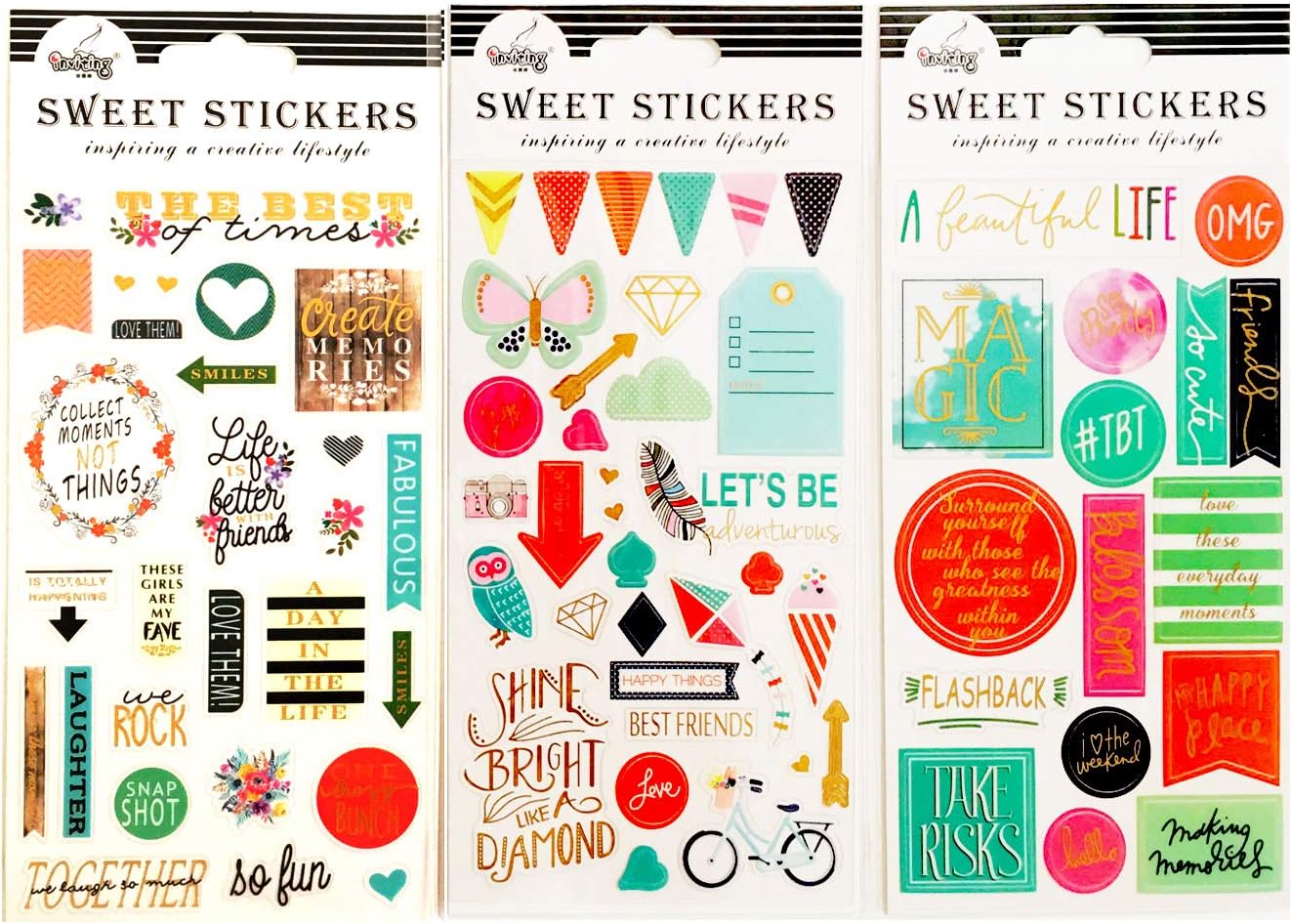 Gywantt Happy Planner Stickers, Law of Attraction Planner 2021 Passion Planner Stickers for Monthly, Weekly & Daily Planners, Journals, Notebooks & Calendars(3 Set)