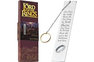 The Lord of the Rings Metal Bookmarks with Gift Box, Stainless Steel Book Marker for Adults Teens Kids (Silver with Ring)