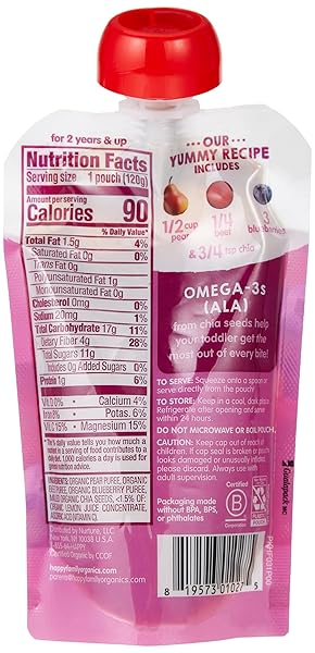 HAPPY BABY BLUEBERRY, PEAR, BEET, 4.22 OUNCE