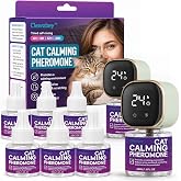 Clawzbey Smart Cat Calming Pheromone Diffuser, 2 Diffuser + 6 Refills | Smart Calming Diffuser with Timer And Auto-On Features, Effectively Reduces Anxiety, Fighting, Scratching &amp; Pee Spraying