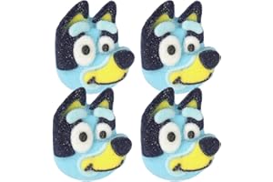 GALERIE Bluey Candy Jumbo Marshmallows, Sugar Coated Treats, Individually Wrapped Pieces, 4 Count Box