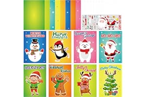 80UncleKimby 36Pcs Christmas Card Making Kits for Kids - DIY Paper Handmade Greeting Craft with Stickers and Envelopes for Holiday Supplies