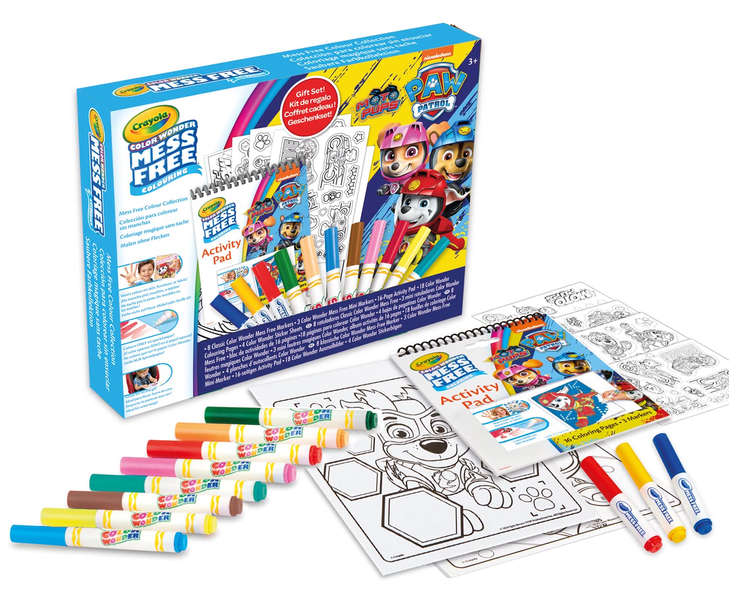 CRAYOLA - Color Wonder, Paw Patrol Gift Set, Colouring Pages, Stickers, Markers Without Stain, Age 3+, 75-2832