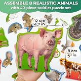 QUOKKA Puzzles For 2-3 Year Olds 8 Large Floor Puzzles Farm Animals view 3