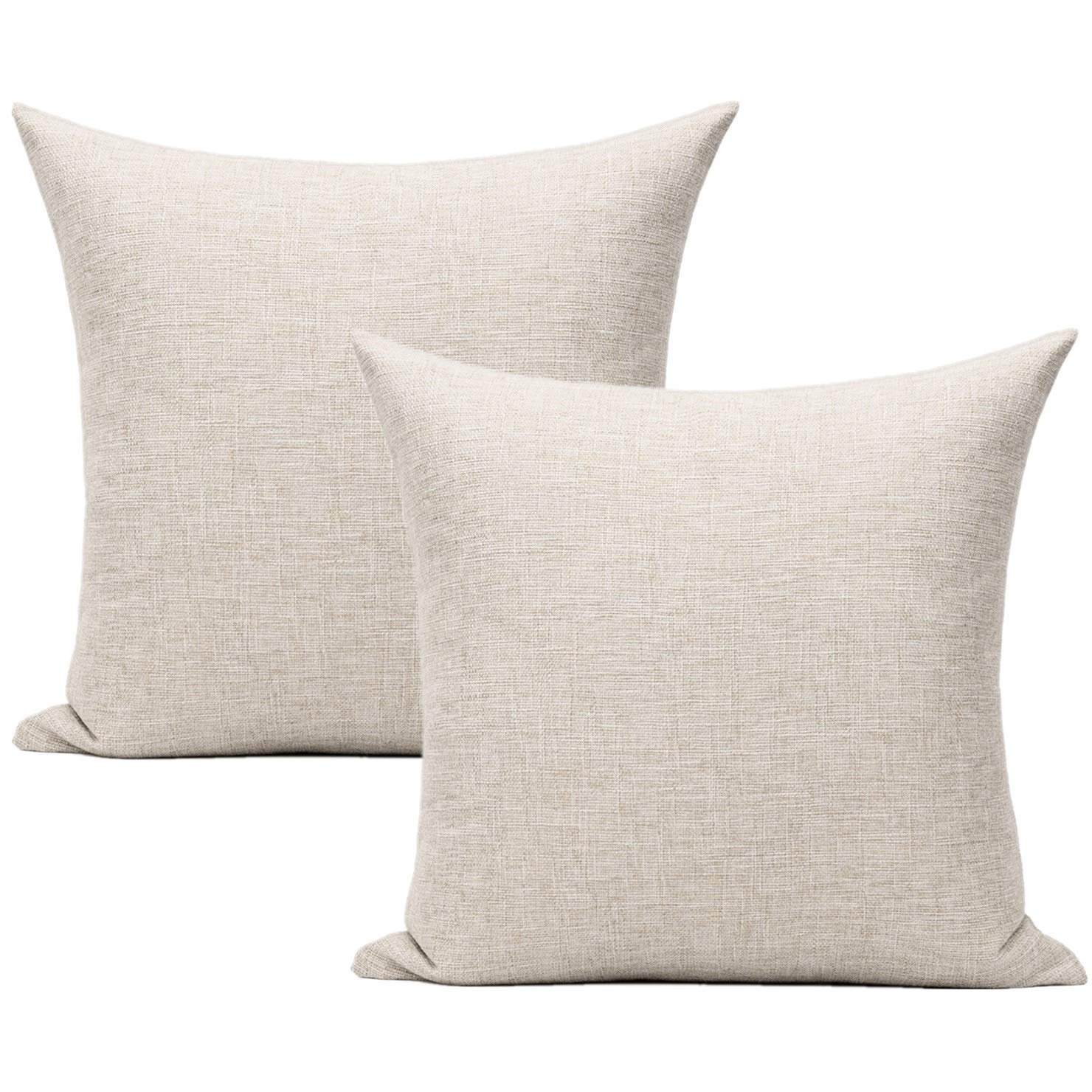 All SmilesCushion Covers 45 x 45cm Linen Sofa Cushions Decorative Plain Set of 2 Home Decor Outdoor for Bed Bedroom Living Room