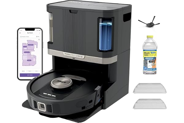 Shark Robot Vacuum & Mop Combo, PowerDetect NeverTouch Pro, Self-Emptying, Self-Refill with Self-Clean Pad Wash & Dry, 60-Day Capacity, 30-Day Refill Tank, UR2850ZE (Renewed)