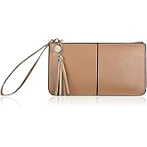 befen Genuine Leather Wristlet Clutch for Women Ultra-Slim Ladies Credit Card Holder Wallet Purses with RFID Protection