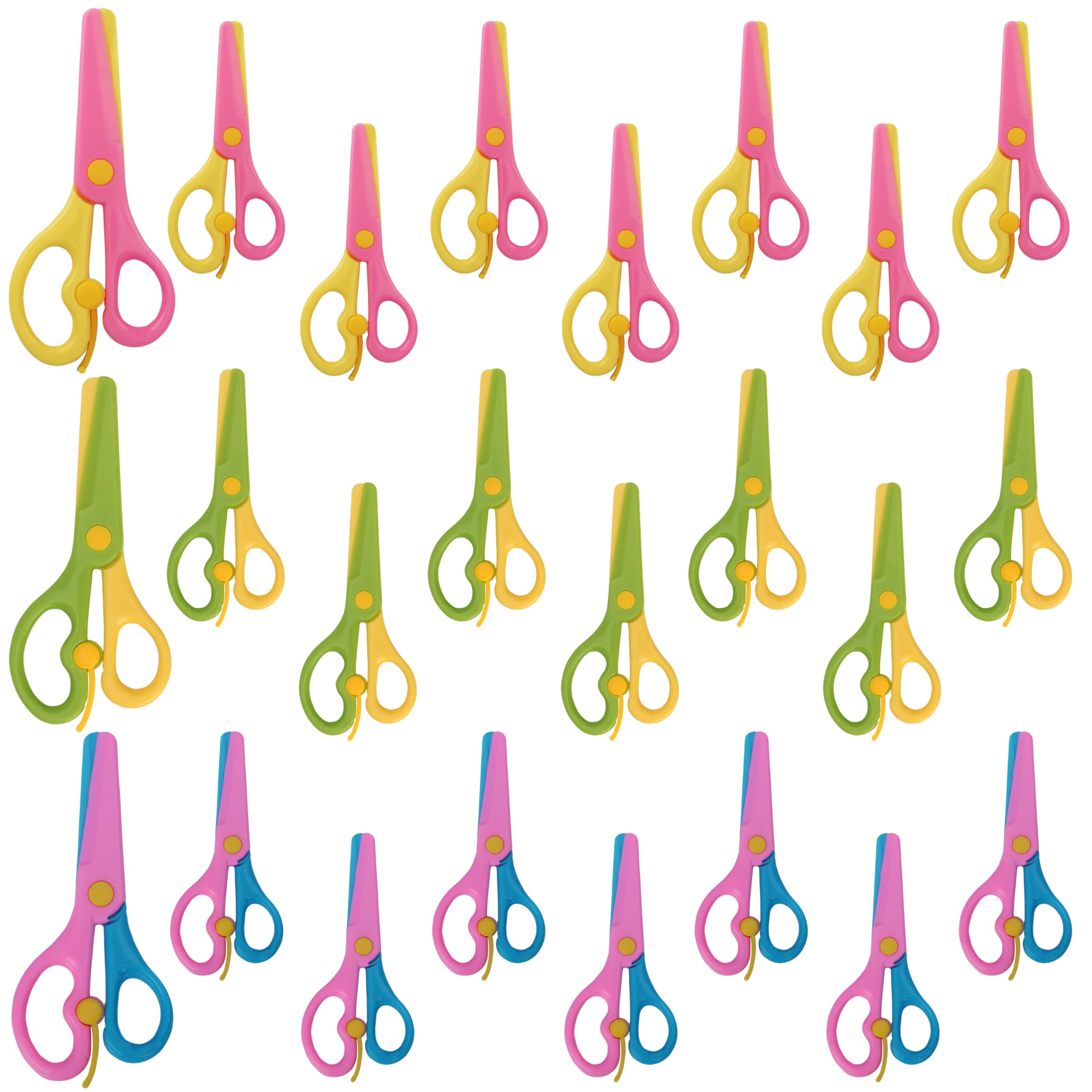 Belle Vous (24 Pack) Children Safety Scissors - 13.5cm/5.5 Inch Blunt Right & Left-Handed Scissors - Art and Craft Scissors for School Students