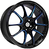 Konig Illusion Black Ball Cut Blue Wheel (17x7"/5x114.3mm)