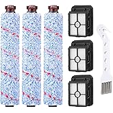 Brush Replacement for Bissell CrossWave Vacuum cleaner 3888A 2306A | 3 Multi-Surface Brush Roll 1868 + 3 Vacuum Filter 1866 Vacuum Filter, Compare to Part 1608683, 160-8683, 1608684