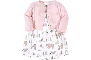 Hudson Baby Baby Girls' Cotton Dress and Cardigan Set