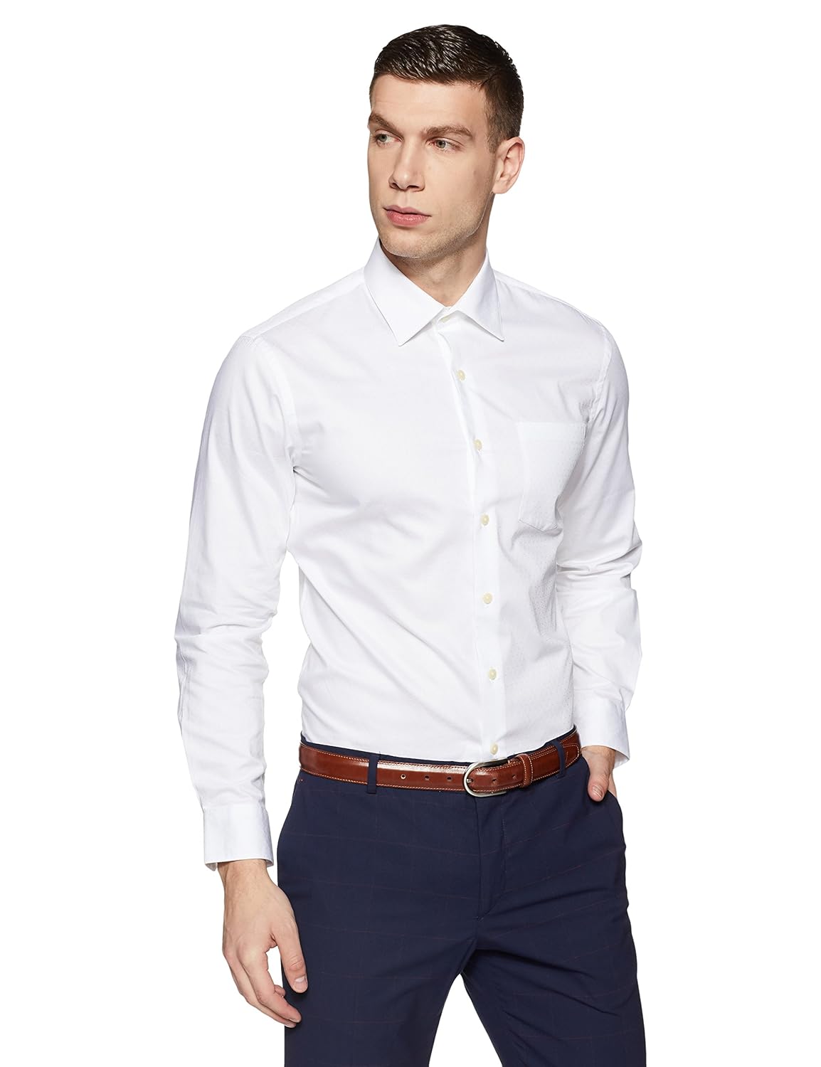 arrow men's plain slim fit formal shirt