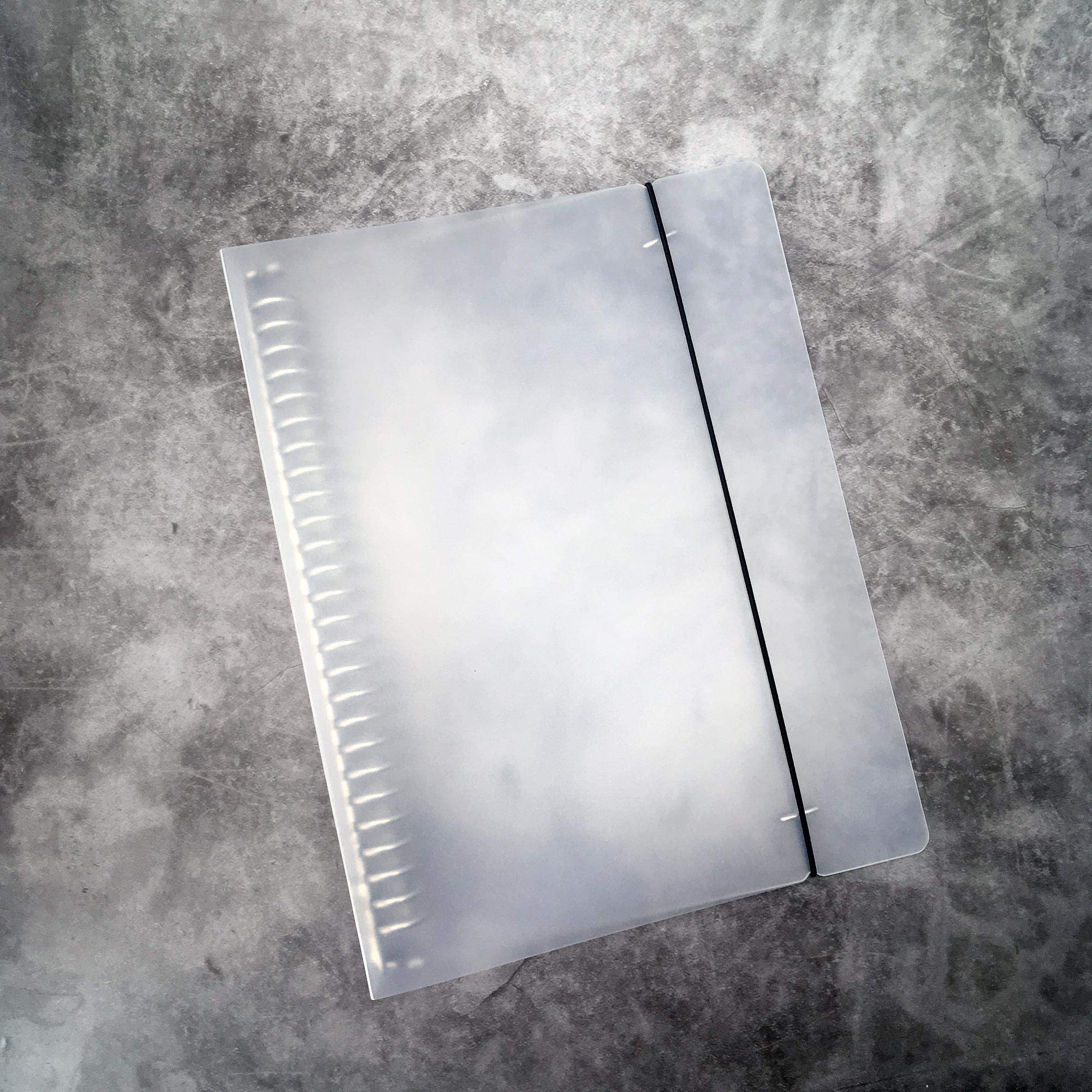 B5 9-Rings 26- Rings DIY Clear Plastic Round Ring View Binder Binding Cover Protector Loose Spiral Notebook Cover Hoder (White Cover, 26 Holes)