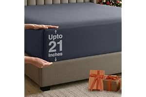 Utopia Bedding Queen Deep Pocket Fitted Sheet – Extra Deep Pocket – Fits up to 21 Inch Mattress – Hotel Luxury – Soft, Breathable and Comfy – Shrinkage and Fade Resistant – Easy Care – (Grey)