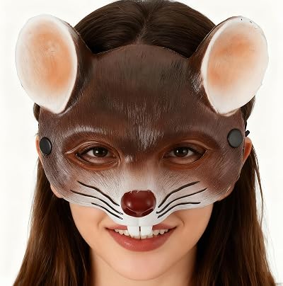 Gatuida Halloween Rat Mask Carnival 3D Mouse Animal Face Cover Cosplay Party