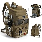Goture Fishing Backpack with Cooler,55L 900D Tackle Backpack &amp; Rod Holders | 900D Oxford, Insulated Cooler, 2 Rod Holder, Adjustable Divider, Sunglasses/Pliers Pocket, Rain Cover,for Camping Hiking