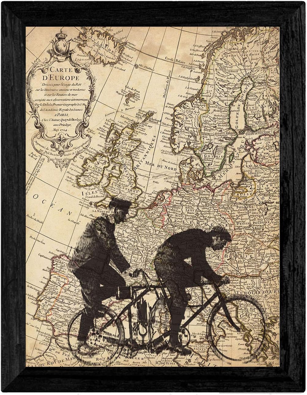 Vintage sheet pack of maps. Illustrations of old maps. Pack of Two A4 sheets for framing. Travel sheets Paper 250 grams - Image 3