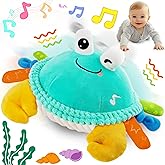 FUNZBO Baby Tummy Time Toys 12 18 Months -Musical Dancing Crawling Crab Babies Plush Toy, Interactive Infant Toys With 50 Songs & Recording Feature,Birthday Gifts for 1 2 3 Year Old Boys Girls Toddler
