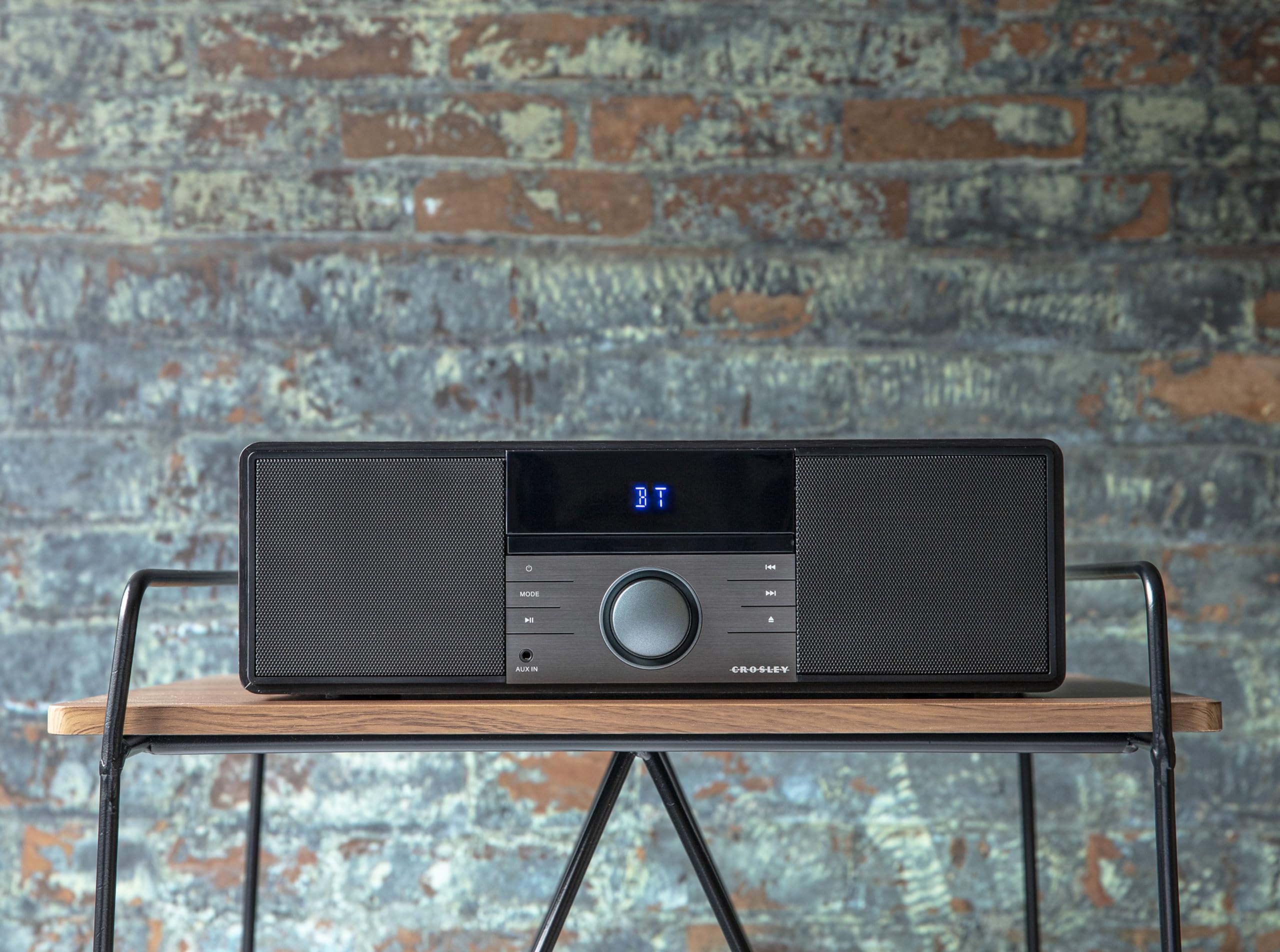 Crosley CR3502A-BK Metro Bluetooth FM Clock Radio and CD Player, Black