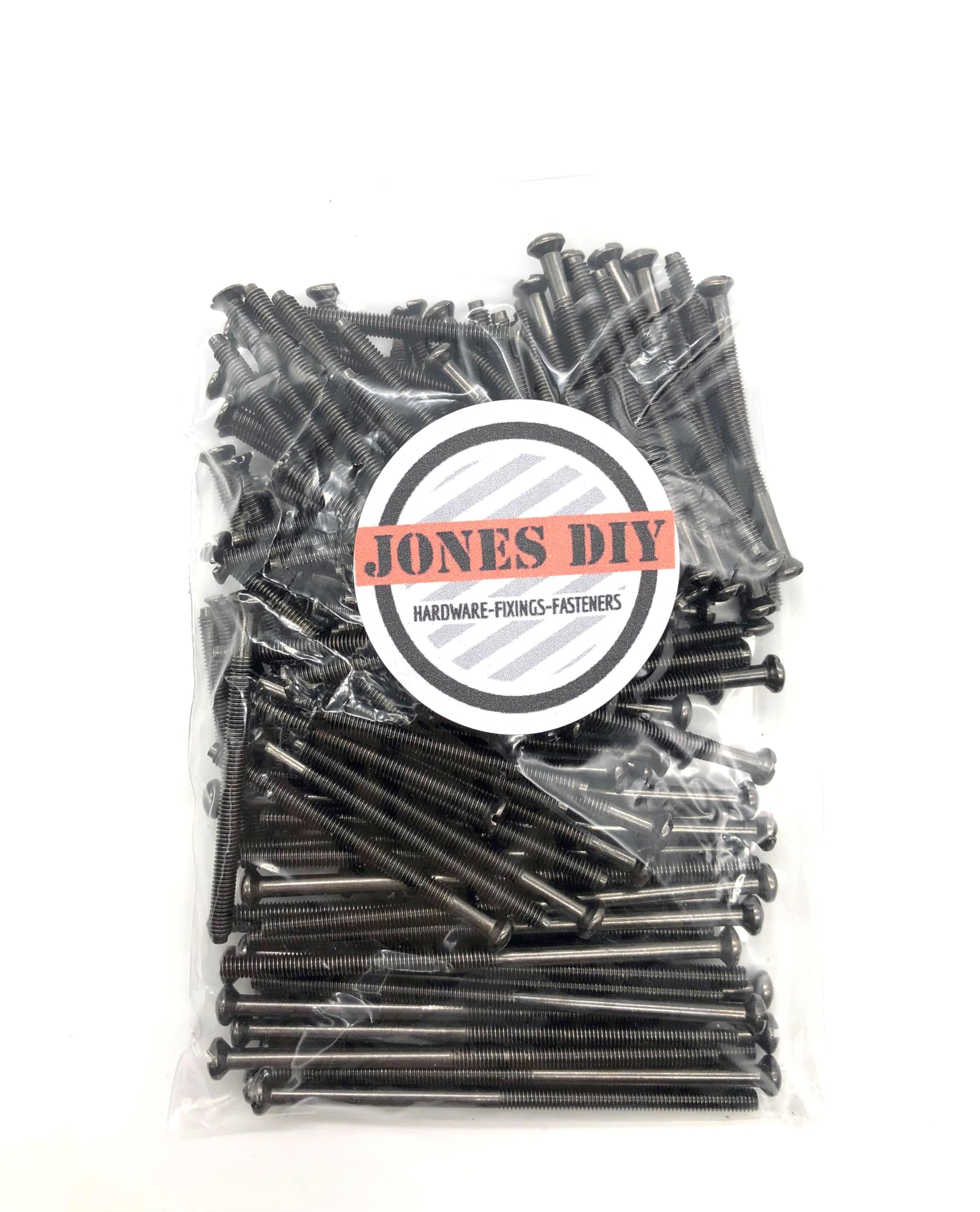 Mixed Group Pack of 124x Black Nickel Socket Screws Including 40mm, 50mm & 75mm Black Electrical Screw Assortment Pack M3.5 Outlet Screws