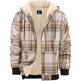 ZITY Heavy Thick Hoodies for Men Plaid Flannel Sherpa Lined Zip Up Coat | Winter, Warm, Full Zipper, Fleece, Multi-Pocket, Adjustable Drawstring, Insulated, Soft, Casual, Outwear, Office, Travel