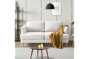 Busaurus Loveseat Sofa 56", Small Couches for Small Spaces, Mid Century Love Seat Couches for Living Room, Upholstered 2-Seater Small Couch for Bedroom, Waiting Room, Beige