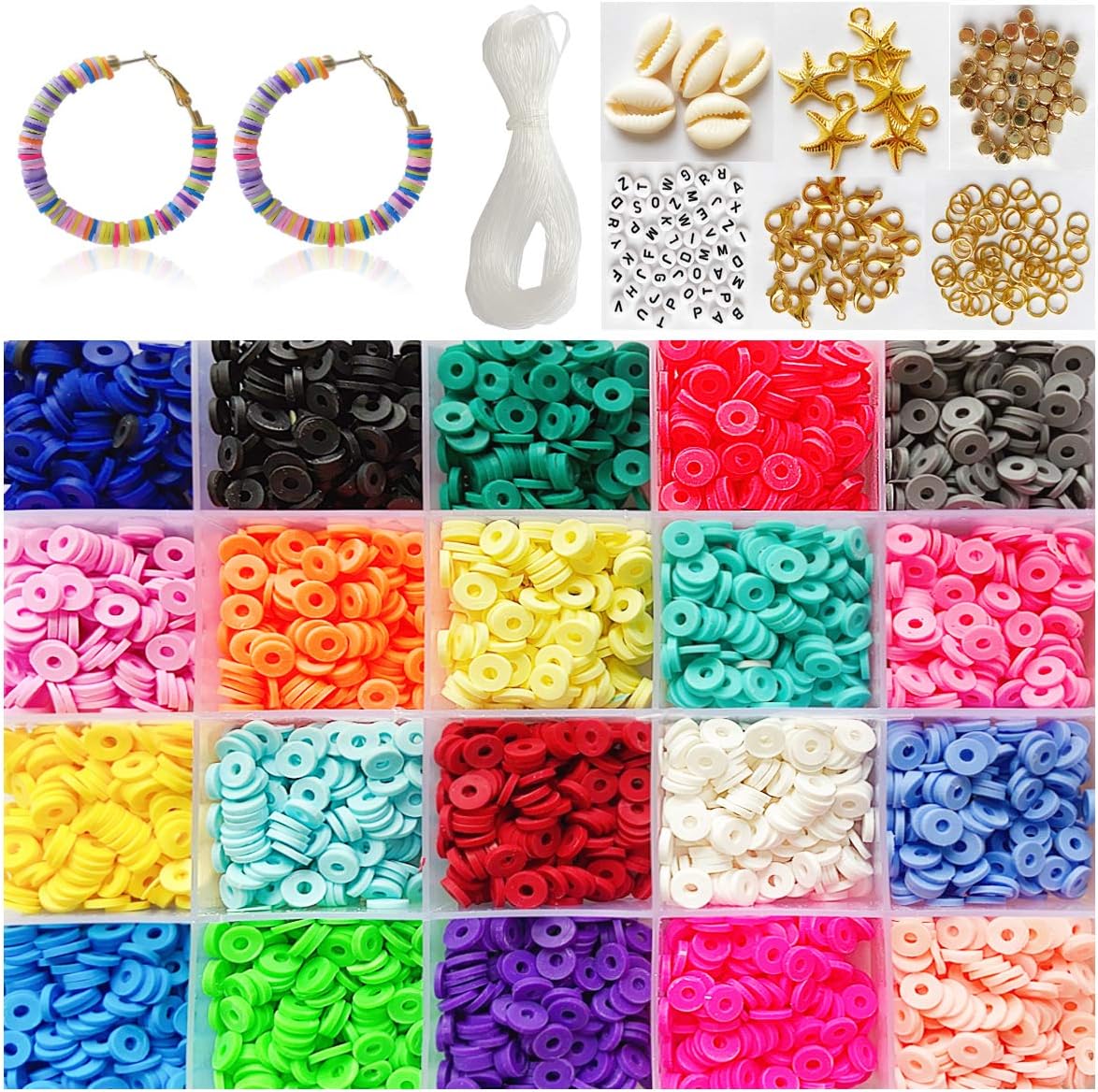 Amazon WUXL Polymer Clay Flat Bead 4250Pcs 20 Colors Beads For