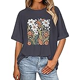 Oversized Tshirts for Women Summer Short Sleeve Casual Basic Tee Tops Loose Fit Shirts