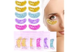 GELMAY Under Eye Patches for Puffy Eyes, Reusable Ice Gel Eye Pad Cooling Eye Patch Hot Cold Therapy Eye Mask 10 Pack