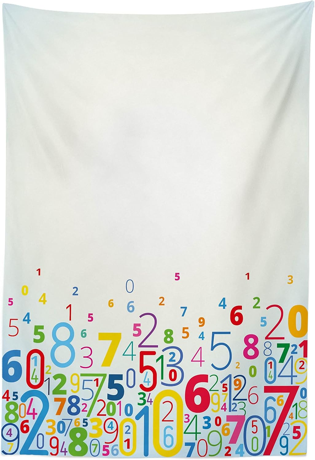 Lunarable Mathematics Classroom Tapestry, Rainbow Colored Digits Algebra Math Learning to Count Print, Fabric Wall Hanging Decor for Bedroom Living Room Dorm, 30