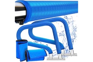 FOFOGANG 2 Pack Neoprene Pool Handrail Covers with Enhanced Zippers 4 Feet for Inground Swimming Hand Railing Non Slip Anti-Scald Safety Rail Grip Handles Sleeve Blue