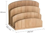 Osco Bamboo Letter Holder & Mail Sorter Natural MOSO Bamboo Desk Rack view 4