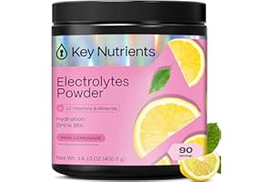KEY NUTRIENTS Multivitamin Electrolytes Powder No Sugar - Fresh Pink Lemonade Electrolyte Powder - Endurance & Energy Supplement - Hydration Powder - No Calories - 90 Servings - Made in USA